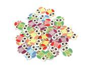 50Pcs Multicolor 2 Holes Owl Pattern Wooden Buttons Fit Sewing Scrapbooking 20mm