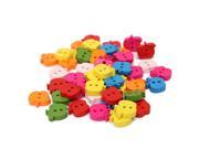 50Pcs Colorful 2 Holes Apple Partten Wood Buttons Fit Sewing Scrapbooking 10mm