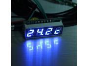 0.28 Nixie Tube Electronic Timer Singlechip Electronic Meter LED Time Clock Temperature Voltage 3 in 1 Digital Display Meter200V Digital DC Volt meter Blue