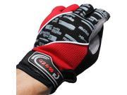 2pcs Unisex Outdoor Sports Cycling Biking Bicycle Full Finger Gloves Comfortable Non earthquake Shockproof M L XL Size Red