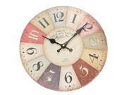 Living Room Ancient Artistic Style Colorful Crafts Art Wooden Wall Clock Bell for Home Office