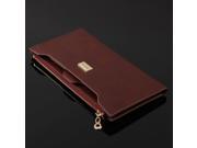 Elegant Lady Women PU Leather Button Clutch Purse Long Wallet Bag Card Case