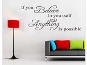 HOT DIY If You Believe in Yourself Quote Motto Wall Sticker Decor Home Removable