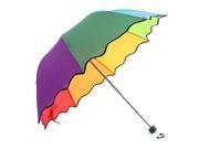 Anti UV Lady Women men Girl Flouncing Princess Dome Parasol Sun Rain Foldable Umbrella