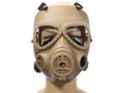 Tan COOL TPR M04 Airsoft Tactical Wargame DUMMY Gas Protective Mask Anti Fog Gear Fan CS