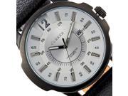 Fineness Fashional Men’s Stainless Steel Leather Sports Quartz Analog Wrist Watch Gift