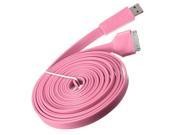 3M 10FT Noodle Flat USB Data Sync Charger Cable Cord For Apple iPhone 4 4S 4th