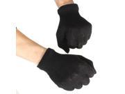 Pair Black Warmer Magic Gloves Hand Wrist Winter Cold Soft Mitten Knit Stretchy Cotton Comfortable Lightweight Stretchy