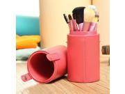 13 PCS Powder Blush Makeup Brush Cosmetic Brushes Tool Set Kit Cup Holder Case Pink