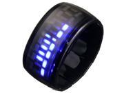 New Cool Black White Couple Pair of Futuristic Style Digital Fashion Blue LED Wrist Watch Watches Valentines Gift