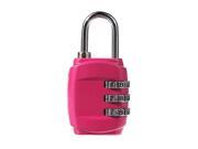 3 Dial 45G Rose Red Zinc Alloy Lock Password Portable Resettable Combination Padlock Luggage