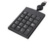 Mini Usb 19 Keys Numeric Number Keypad Slim retractable Keyboard For Laptop PC