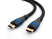 BlueRigger Rugged High Speed HDMI Cable 3 Feet 0.9 M Nylon Braided Supports 4K Ultra HD 3D 1080p Ethernet and Audio Return Latest Standard