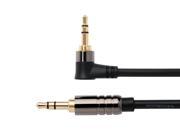 BlueRigger 3.5mm Right Angled Male to Flat Male Stereo Audio Cable 6 Feet Black Supports iPhone iPod iPad Kindle Fire Android and other Smartphones