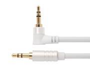 BlueRigger 3.5mm Right Angled Male to Flat Male Stereo Audio Cable 6 Feet White Supports iPhone iPod iPad Kindle Fire Android and other Smartphones WH