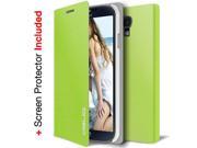 [Brushed Metallic Lime Green] Obliq Samsung Galaxy S4 Flip Cover Case Brosse w HD Screen Protector Premium Slim Fit Metallic Flip Cover