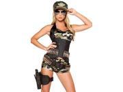 Roma Costume 5 Pc Army Babe Costume 4332 Camouflage Medium