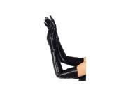 Leg Avenue Wet Look Opera Length Gloves 2667LEG Black One Size Fits All