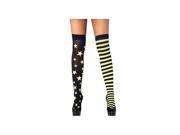 Yellow Stars Stripes Thigh High Leg Avenue 6319LEG_Y Yellow One Size Fits All