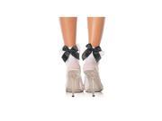 Leg Avenue Anklets With Lace Ruffle Satin Bow 3029 Black One Size Fits All