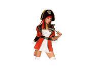 Captain Wench Costume Red Black Small Medium