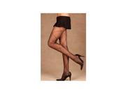 Elegant Moments Black Pantyhose with Sheer Criss Cross 1841 Black One Size Fits