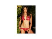 Aphrodite Halter Bikini Top A10Hal Chica Rica Red Gold Medium