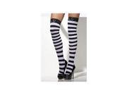 Bold Stripe Thigh Highs 21143 Smiffy s Black White One Size Fits All