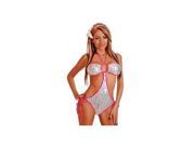 Sequin Pucker Monokini DBW 121 Daisy Corsets Silver Large