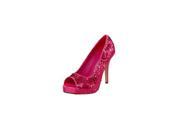 Ellie Shoes Pink Glitter Open Heel Pumps 415 FLAMINGO Pink 7