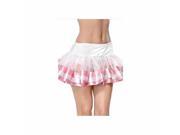 White Petticoat with Pink Satin Trim A1036 Leg Avenue White Pink One Size Fits