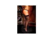 Elegant Moments Sexy Striped Thigh Hi Stockings 1732 Black One Size Fits All