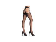 Leg Avenue Sheer Suspender Pantyhose 1901Q Black One Size Fits All Queen