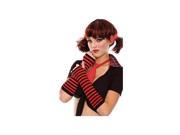 Music Legs Sexy Opaque Striped Gloves 422 Red One Size Fits All