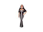 3 Pc Erotic Nun Costume Music Legs 70326 Black White Xtra Small