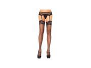Leg Avenue Scalloped Roses Sheer Stockings 1210 Black One Size Fits All