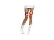 Music Legs Vinyl Cross Fence Net Thigh High 4884 Red White One Size Fits All