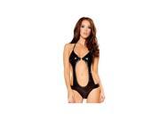 Roma Black Front Cutout Sequin Monikini w Square Ring Detail 2958RC Black