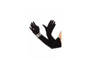 Velvet Gloves W Faux Bracelet Ring 2138 Leg Avenue Black One Size Fits All