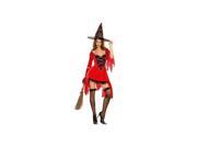 Magical Red Witch Costume Red Black Medium Large