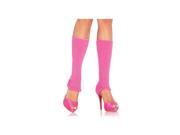 Romantically Ribbed Leg Warmers Neon Pink One Size Fits All