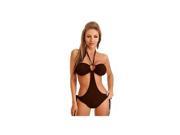 Suede Keyhole Monokini DBW 25 Daisy Corsets Brown Large