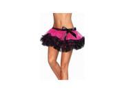 Three Tier Iridescent Petticoat A1713 Leg Avenue Light Pink Black One Size Fits