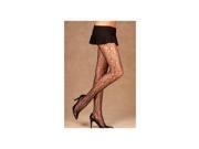 Elegant Moments Black Net Pantyhose Ripped Queen 1847Q Black One Size Fits All
