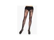 Black Micro Net Rose Pantyhose 9775 Leg Avenue Black One Size Fits All