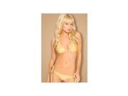 J. Valentine Metallic Gold Tie Side Bikini 105 06TPM G Gold One Size Fits All