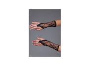 Coquette Black Lace Fingerless Gloves W Elastic Ring 1773 Black One Size Fits