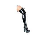 Ellie Shoes 5 Heel Thigh High Stretch Boot 557 Olivia Black Stretch Patent 6