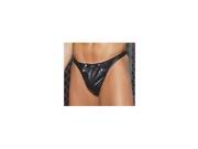 Elegant Moments Ultra Sexy Men?s Leather Thong l9146 Black Leather One Size Fits