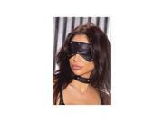 Elegant Moments Leather Blindfold w Studs l9257 Black Leather One Size Fits All